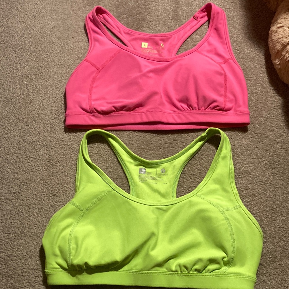Set of Xersion neon sports bras